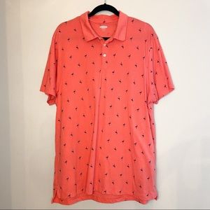 OLD NAVY CORAL FLAMINGO SHORT SLEEVE POLO SHIRT